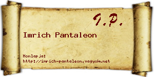 Imrich Pantaleon névjegykártya